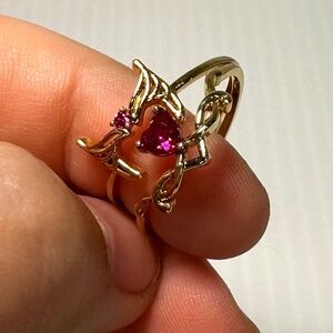 Girls Crew X Marvel Wonder Woman Interlocking Rings Gold Tone Size 7